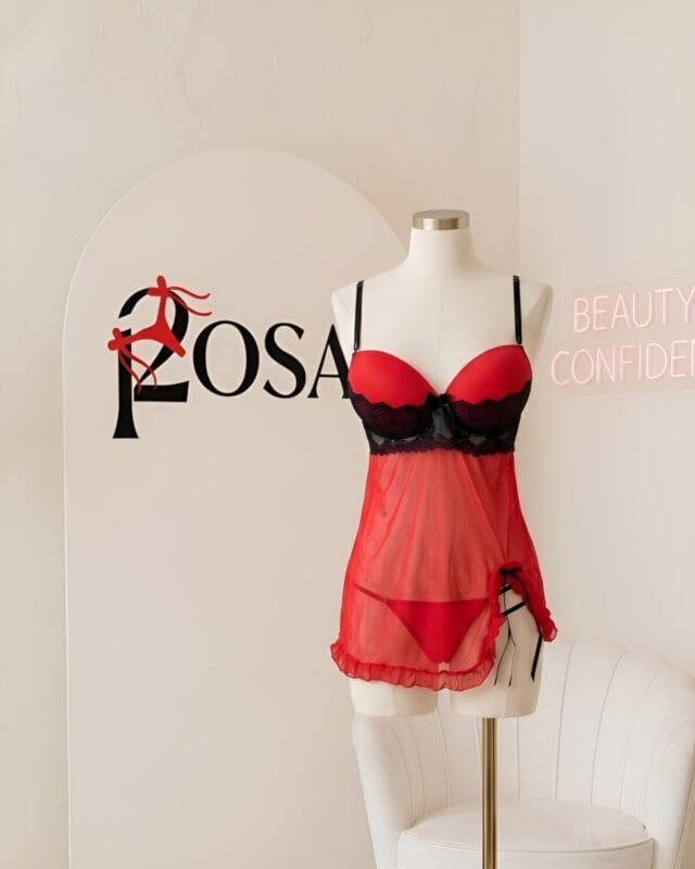 Babydoll lencería Patty con hilo maniquie